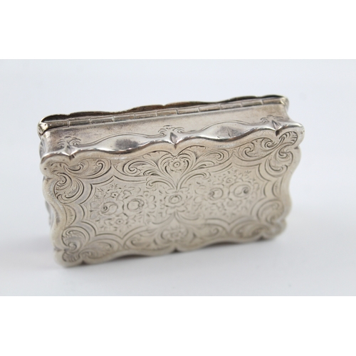 305 - Early Victorian 1862 Birmingham Sterling Silver Snuff / Vinaigrette Box (87g)