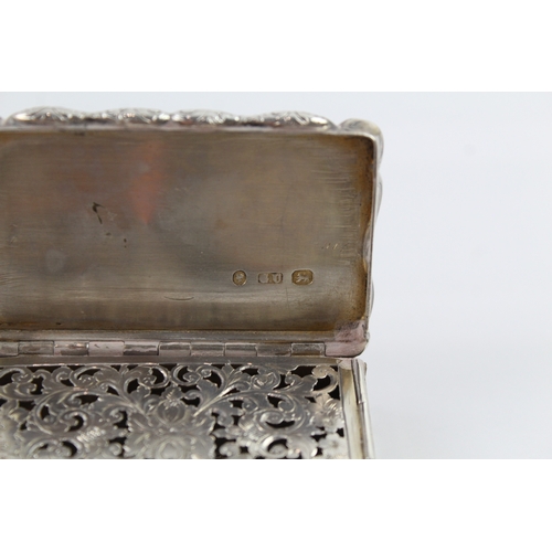 305 - Early Victorian 1862 Birmingham Sterling Silver Snuff / Vinaigrette Box (87g)