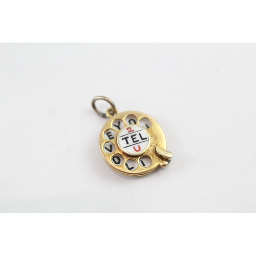 31 - 9ct gold vintage rotary phone charm (2.1g)