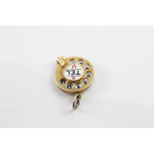 31 - 9ct gold vintage rotary phone charm (2.1g)