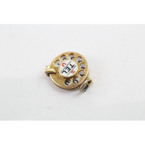 31 - 9ct gold vintage rotary phone charm (2.1g)