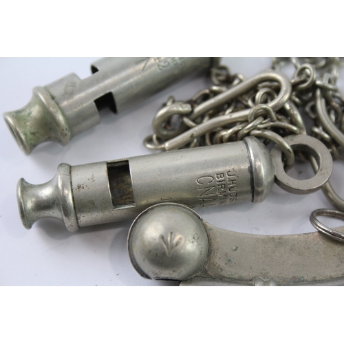 347 - Military Whistles Inc ARP, Bosuns, 1942-1953, Broad Arrow Marked x 5