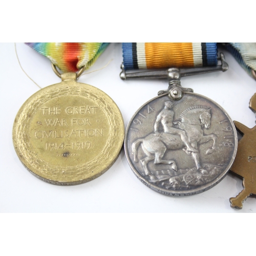 349 - Mounted WW1 1914-15 Star Trio 12433 Pte A Holland Norfolk Regt