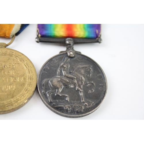 354 - WW1 Medal Pair 203363 Pte J. Walker R.W Fus