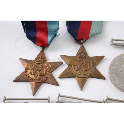 356 - WW2 Medals Inc War, Defence, 1939-45 Stars x 10