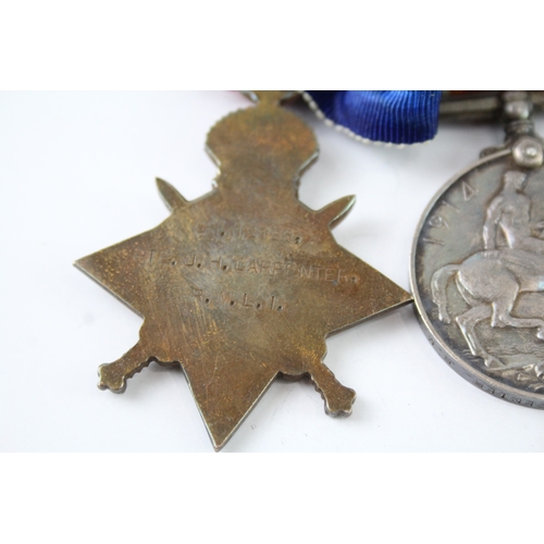 358 - WW1 1914-15 Star Medal Trio CH12198 Pte JH Carpenter RMLI