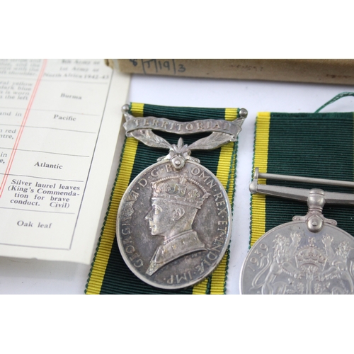 361 - Boxed WW2 Territorial Medal Group 874755 Gnr KA Shotter RA War & Defence Unnamed