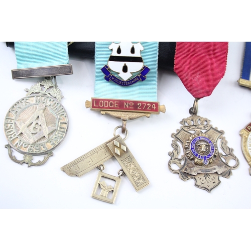 363 - Sterling Silver Masonic/RAOB Jewels Inc Roselands Lodge Etc 125g x 4