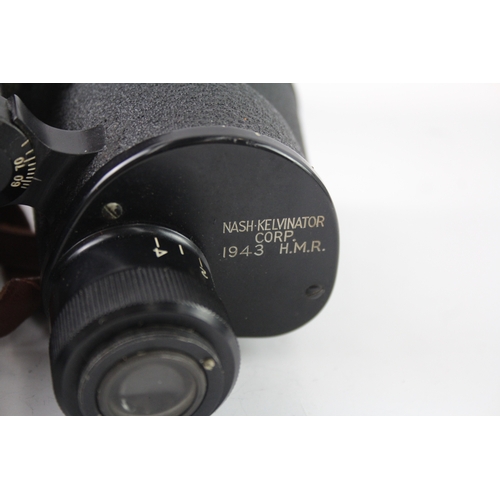 397 - M3 6x30 Nash-Kelvinator Corp. 1943 H.M.R. WW2 Binoculars Mechanically Working