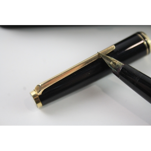 419 - Vintage Montblanc Classic Black Cased Fountain Pen w/ 14ct Gold Nib WRITING