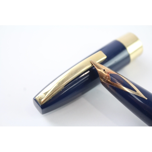 420 - Vintage Sheaffer PFM Pen For Men Navy Fountain Pen w/ 14ct Gold Nib WRITING