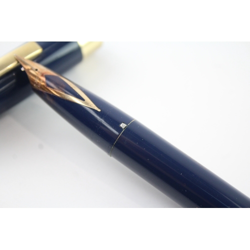 420 - Vintage Sheaffer PFM Pen For Men Navy Fountain Pen w/ 14ct Gold Nib WRITING