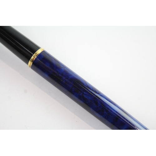 423 - Vintage Parker Sonnet Blue Lacquer Fountain Pen w/ 18ct Gold Nib WRITING