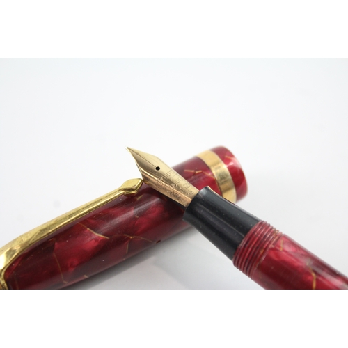 429 - Vintage Conway Stewart 84 Red Cased Fountain Pen w/ 14ct Gold Nib WRITING