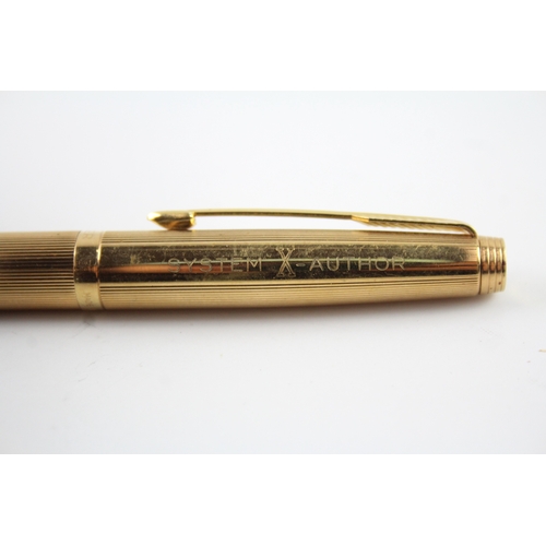 430 - Vintage Parker 75 Gold Plated Fountain Pen w/ 14ct Gold Nib WRITING