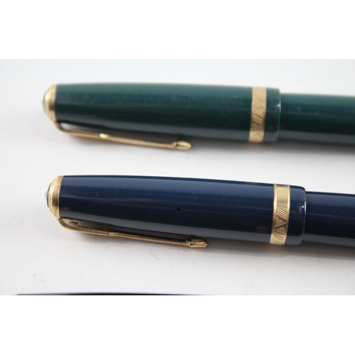 440 - 3 x Vintage Parker Duofold Fountain Pens w/ 14ct Gold Nibs WRITING Inc Black Etc