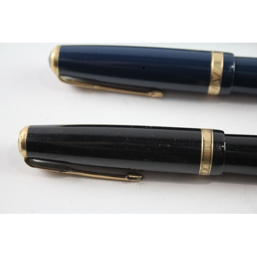 440 - 3 x Vintage Parker Duofold Fountain Pens w/ 14ct Gold Nibs WRITING Inc Black Etc