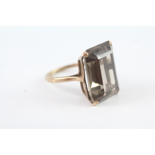 48 - 9ct gold smokey quartz cocktail ring (7.3g) Size N