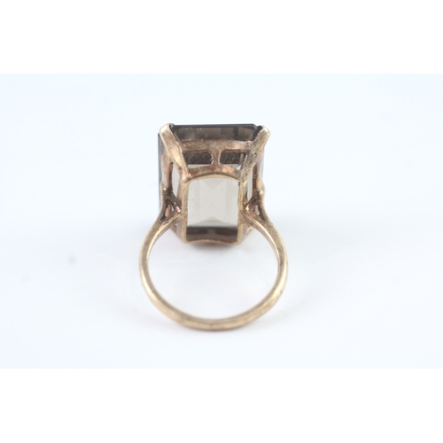 48 - 9ct gold smokey quartz cocktail ring (7.3g) Size N