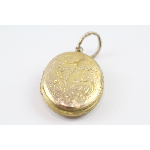 80 - 9ct gold back and front antique locket (9g)