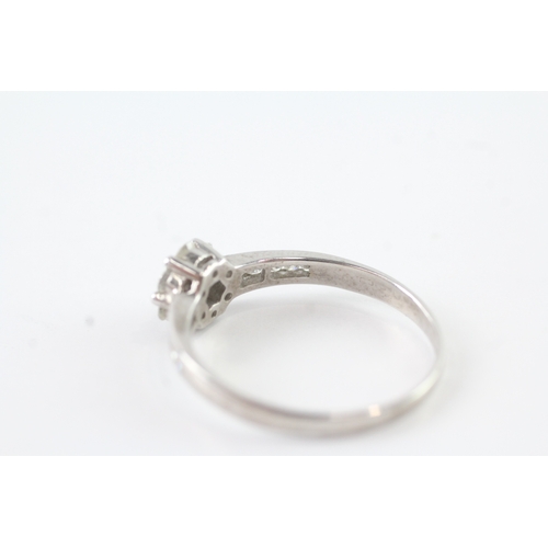 83 - 9ct white gold diamond set cluster ring (2.2g) Size R