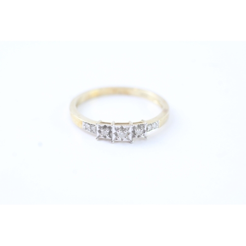 88 - 9ct gold diamond set dress ring (2.6g) Size U 1/2