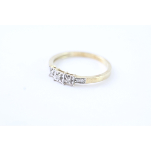 88 - 9ct gold diamond set dress ring (2.6g) Size U 1/2