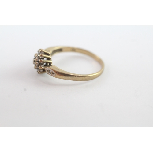 95 - 9ct gold vintage diamond cluster ring (1.9g) Size L