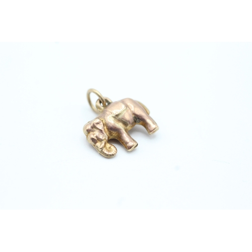 107 - 9ct gold 1970's elephant charm (0.7g)