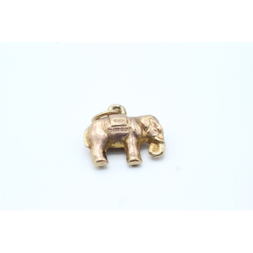 107 - 9ct gold 1970's elephant charm (0.7g)