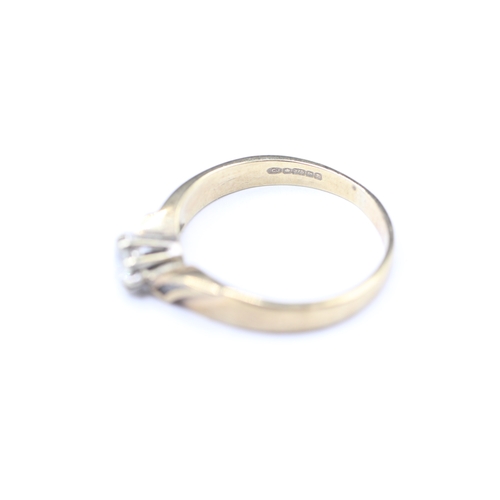 157 - 9ct gold diamond solitaire ring (2.4g) Size M