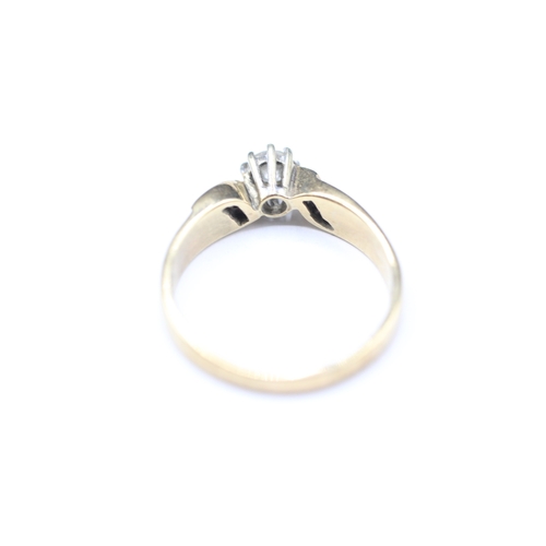 157 - 9ct gold diamond solitaire ring (2.4g) Size M