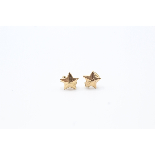 180 - 9ct gold x3 stud earrings (0.8g)