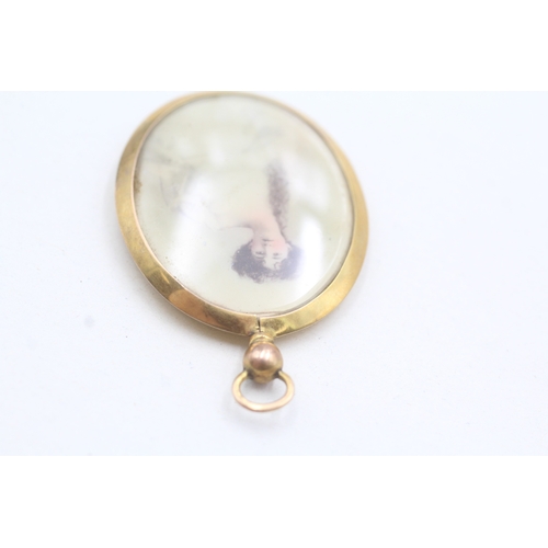 6 - 9ct gold Edwardian photo pendant (6.3g)