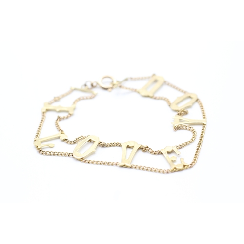 84 - 9ct gold vintage 'i love you' bracelet (5.1g)