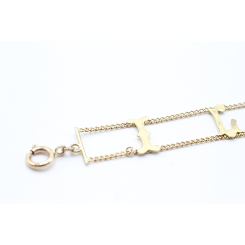 84 - 9ct gold vintage 'i love you' bracelet (5.1g)