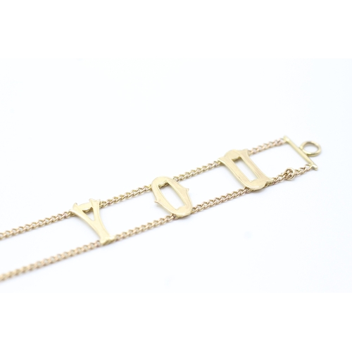 84 - 9ct gold vintage 'i love you' bracelet (5.1g)