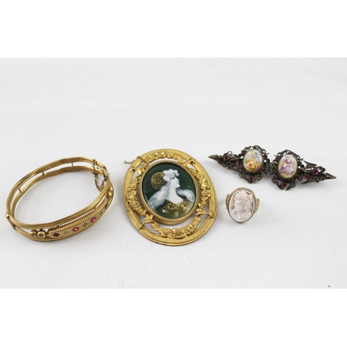 309 - Collection of Antique Jewellery inc. Victorian, Edwardian, Cameo, Paste x 4 73g