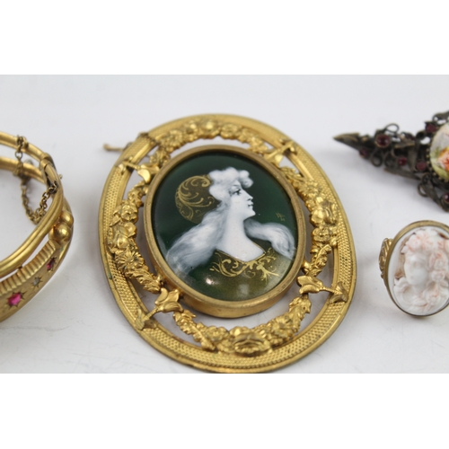 309 - Collection of Antique Jewellery inc. Victorian, Edwardian, Cameo, Paste x 4 73g