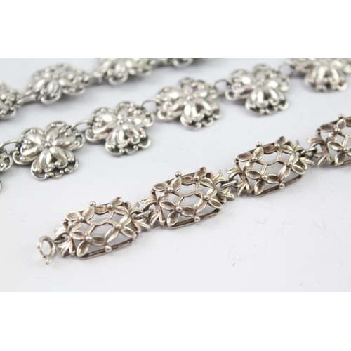 330 - Collection of Sterling Silver Jewellery inc. Scandi, Floral, Collar x 3 47g