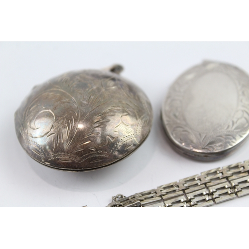 332 - Collection of Sterling Silver Mid Century Jewellery inc. Locket x 6 80g