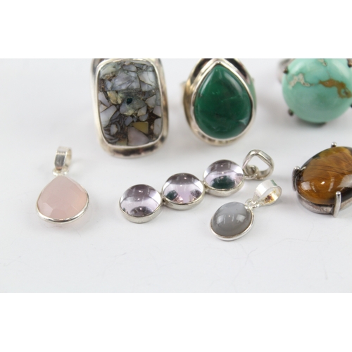 365 - Collection of Sterling Silver Gemstone Jewellery inc. Whitney Kelly x 9 73g