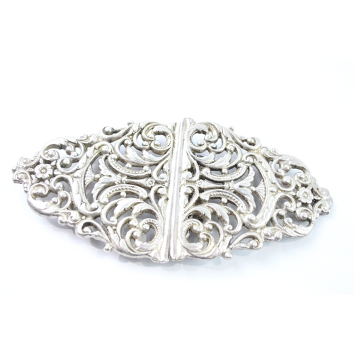 391 - Vintage Hallmarked 1938 Sheffield Sterling Silver Large Ornate Belt Buckle 103g