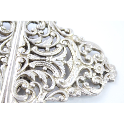 391 - Vintage Hallmarked 1938 Sheffield Sterling Silver Large Ornate Belt Buckle 103g