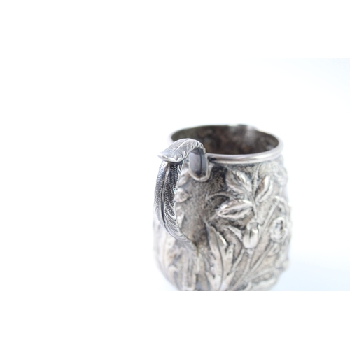 394 - Antique Stamped .925 Sterling Silver American Floral Kirk & Son Cream Jug (113g)