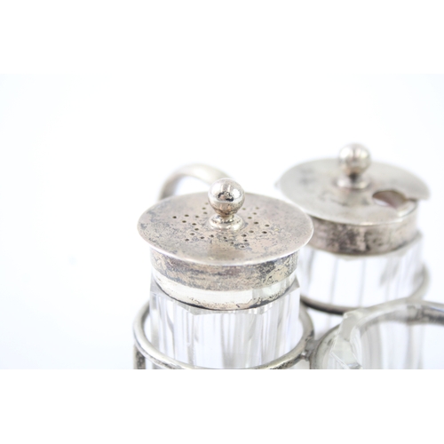 419 - Vintage TIFFANY & CO. Stamped .925 Sterling Silver & Glass Cruet Set (216g)