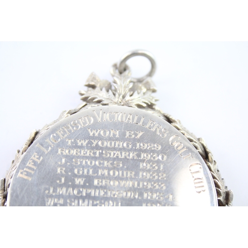 426 - Antique Victorian 1872 Glasgow Scottish Sterling Silver Golf Club Medal (80g)