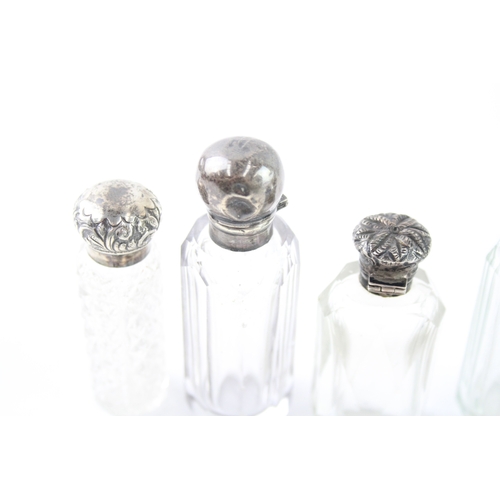 428 - 7 x Antique / Vintage .925 Sterling Silver Vanity Scent Perfume Bottles (323g)