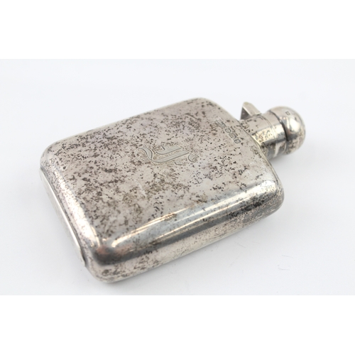 432 - Antique Victorian 1894 Sheffield Sterling Silver Gents Hip Flask (91g)