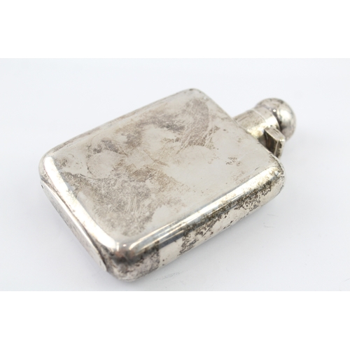 432 - Antique Victorian 1894 Sheffield Sterling Silver Gents Hip Flask (91g)